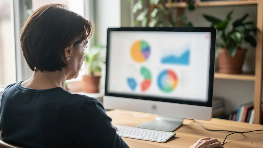 Propriétaire consultant des données de marché immobilier sur ordinateur pour estimation